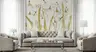 Ethereal Golden Reeds Abstract Wall Mural 6