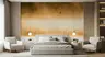 Golden Hour Grassland with Flying Heron Wall Mural 7