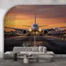 Dynamic Jet Aircraft Sunset Runway Wall Mural 6