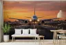 Dynamic Jet Aircraft Sunset Runway Wall Mural 7