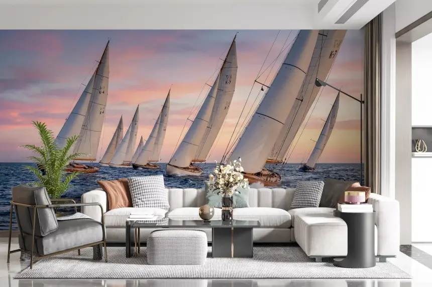 Golden Hour Regatta Wall Mural