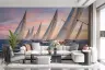 Vibrant Sunset Sailboat Race Ocean Wall Mural 7