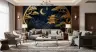 Golden Oriental Temple and Moon Wall Mural 6