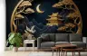Golden Oriental Temple and Moon Wall Mural 7