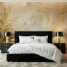 Textured Golden Palm Leaf Wall Mural 7