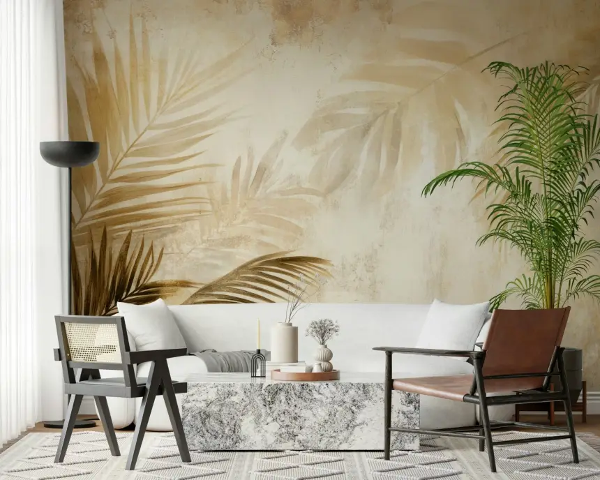 Golden Palms Wall Mural - 3092663