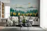 Golden Peaks Forest Landscape Wall Mural 7