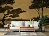 Golden Textured Forest Landscape Wall Mural 8