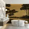 Golden Textured Forest Landscape Wall Mural 7