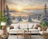 Golden Glow Winter Forest Mural 7