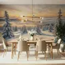 Golden Glow Winter Forest Mural 6