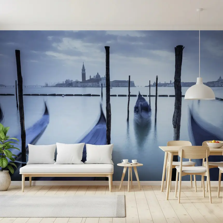 Gondolas in Lagoon Wall Mural