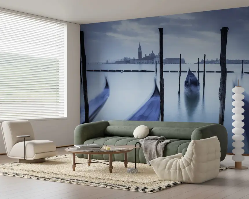 Gondolas in Lagoon Wall Mural