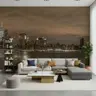 Illuminated City Skyline Night View Wall Mural 5