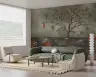 Chinoiserie Crane and Wisteria Tree Wall Mural 6