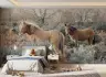 Wild Horses in Misty Landscape Wall Mural 6