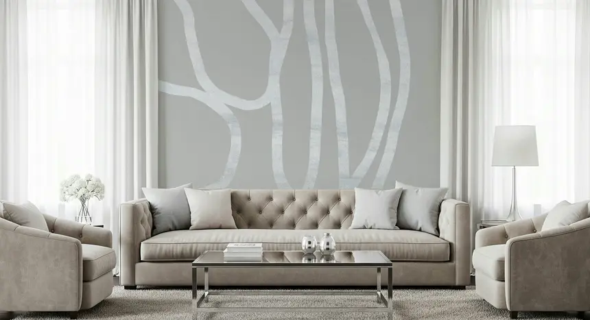 Abstract Gray Lines Wall Mural - 2717209