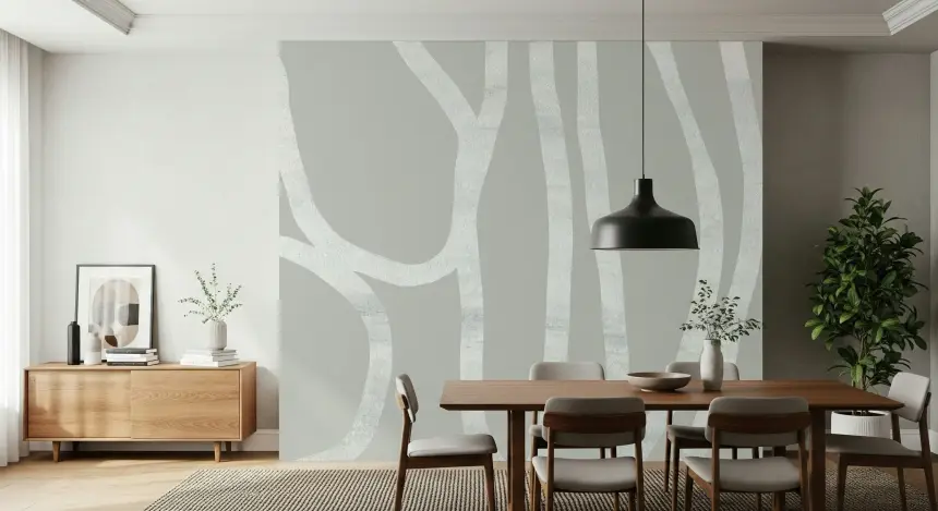 Abstract Gray Lines Wall Mural - 2717209