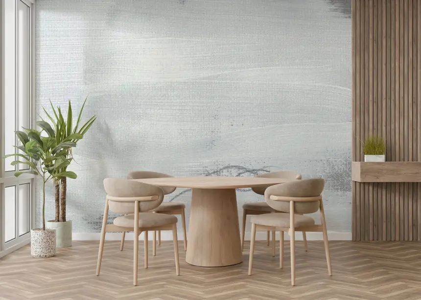 Gray & White Abstract Art Wall Mural - 2717194