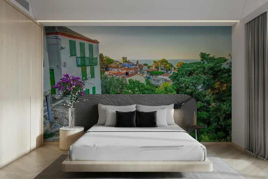 Greek Isle Pathway Wall Mural