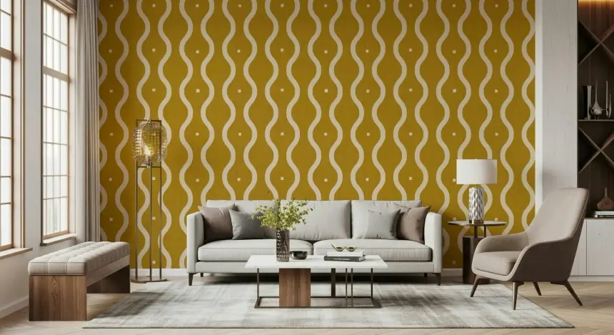 Groovy Golden Waves Wallpaper