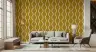 Golden Yellow Wavy Geometric Pattern Wallpaper 7