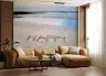 Happy Message Beach Shoreline Wall Mural 5