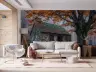 Misty Autumn Forest Cottage Wall Mural 6
