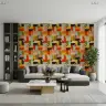 Colorful Mid-Century Modern Geometric Wallpaper 6