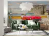 Vintage Red Convertible Coastal Wall Mural 6