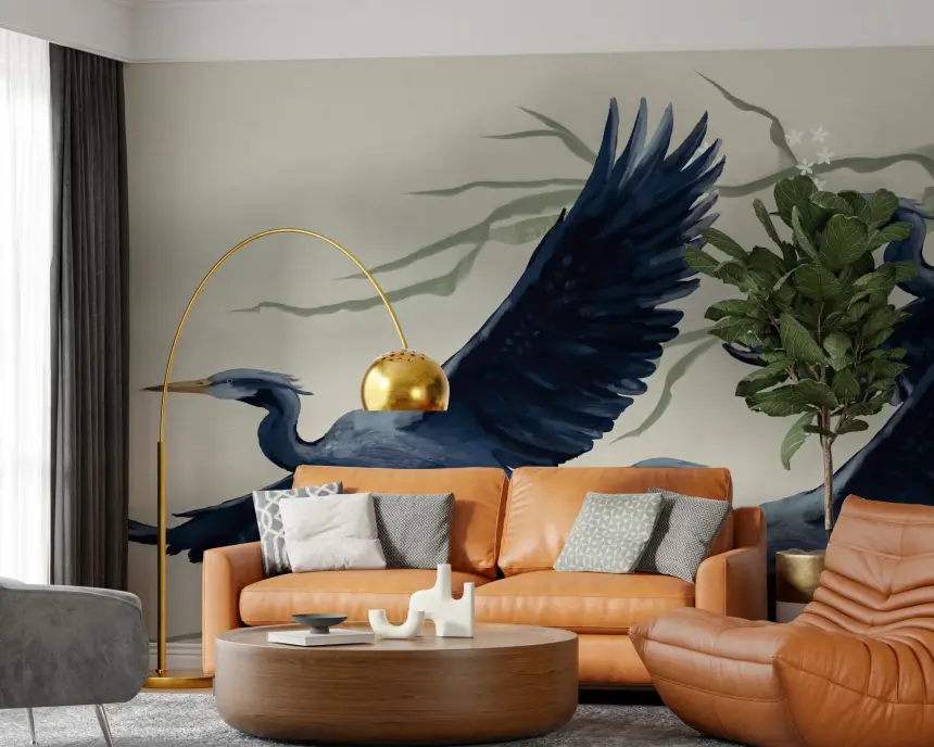 Heron Flight Wall Mural
