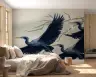 Artistic Blue Heron Birds in Flight Wall Mural 8