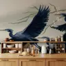 Artistic Blue Heron Birds in Flight Wall Mural 7