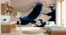 Elegant Blue Herons and Floral Branches Wall Mural 8