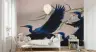 Elegant Blue Herons and Floral Branches Wall Mural 7
