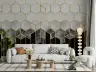 Modern Geometric Gold Hexagon Ombre Wall Mural 8