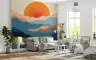 Abstract Sunset Mountain Layers Wall Mural 6