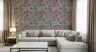 Elegant Hummingbird and Floral Grey Wallpaper 6