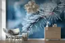 Frosted Pine Branch Winter Wall Mural 4