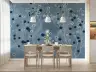 Contemporary Indigo Floral Tree Wall Mural 6