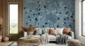 Contemporary Indigo Floral Tree Wall Mural 7