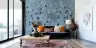 Contemporary Indigo Floral Tree Wall Mural 8