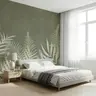 Linen Texture Sage Green Botanical Wall Mural 8