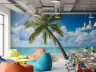 Sunny Tropical Beach Palm Tree Wall Mural 7