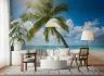 Sunny Tropical Beach Palm Tree Wall Mural 6