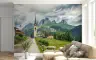 Scenic Alpine Village and Mountain Wall Mural 7