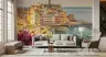 Colorful Hillside Coastal Village Bougainvillea Mural 8