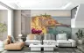 Colorful Hillside Coastal Village Bougainvillea Mural 7