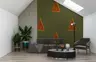 Earthy Terracotta Triangle Geometric Kids Wallpaper 7