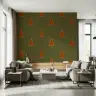 Earthy Terracotta Triangle Geometric Kids Wallpaper 6